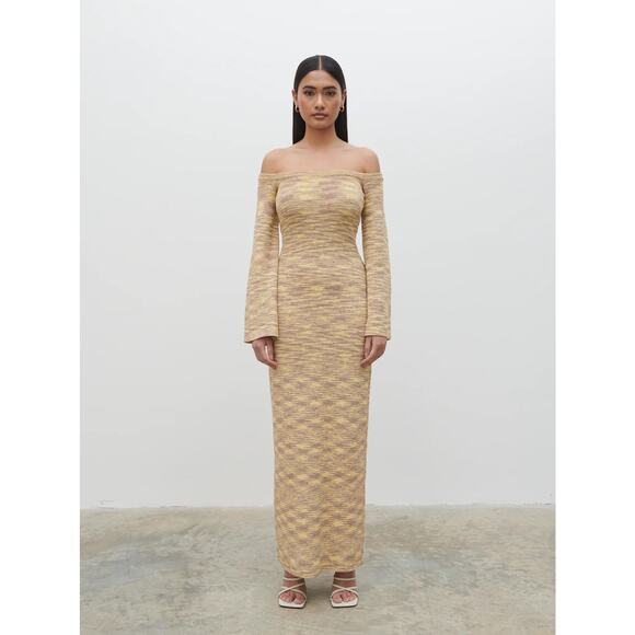 ASOS Dresses & Skirts - NEW Pretty Lavish Joanna Bardot Off Shoulder Knit Midi Maxi Bodycon Dress Size M